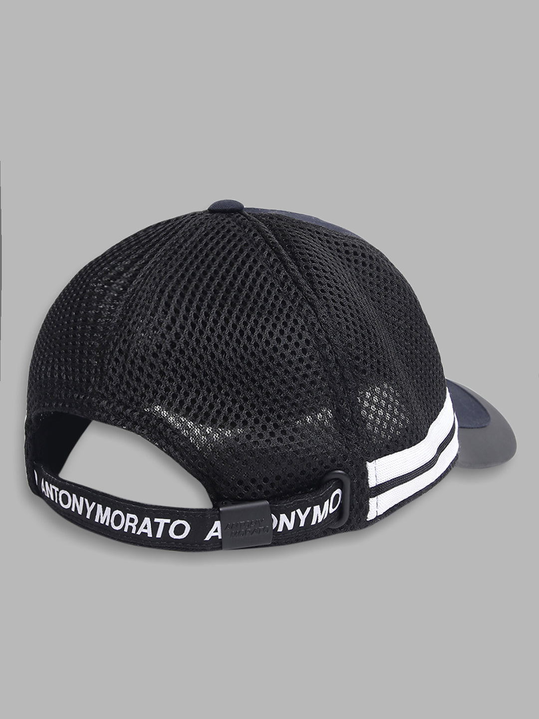 Antony Morato Men Blue White Printed Cotton Baseball Cap