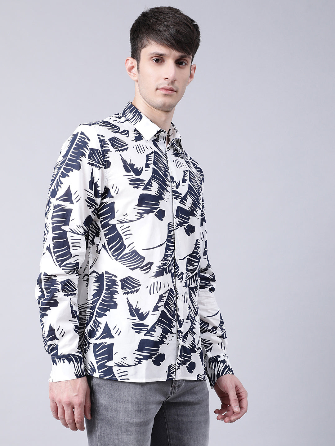 Antony Morato Navy Blue Barcelona Printed Straight Fit Shirt
