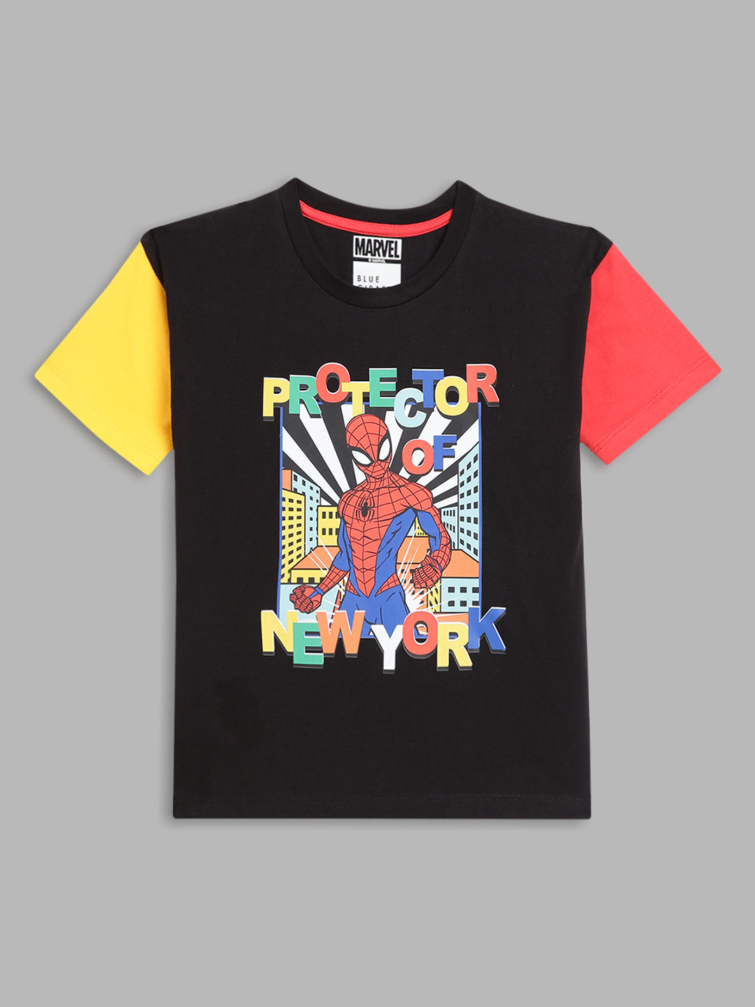 Blue Giraffe Kids Multi Printed Spiderman Regular Fit T-Shirt