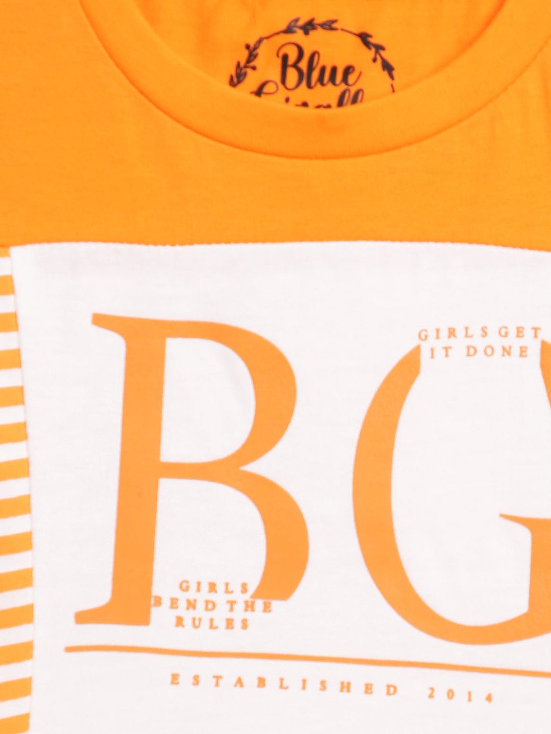 Blue Giraffe Girls White Tshirt