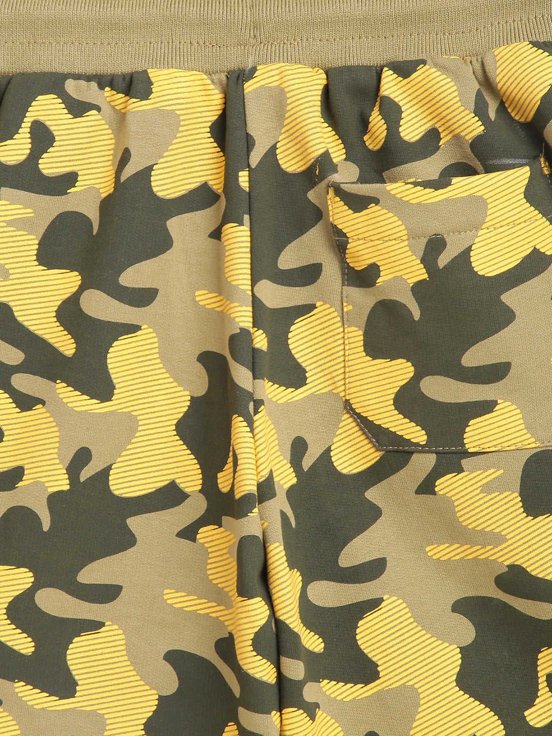 Blue Giraffe Boys Olive Printed Regular Fit Shorts