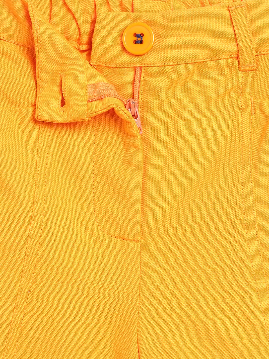 Blue Giraffe Girls Orange Regular Fit Shorts