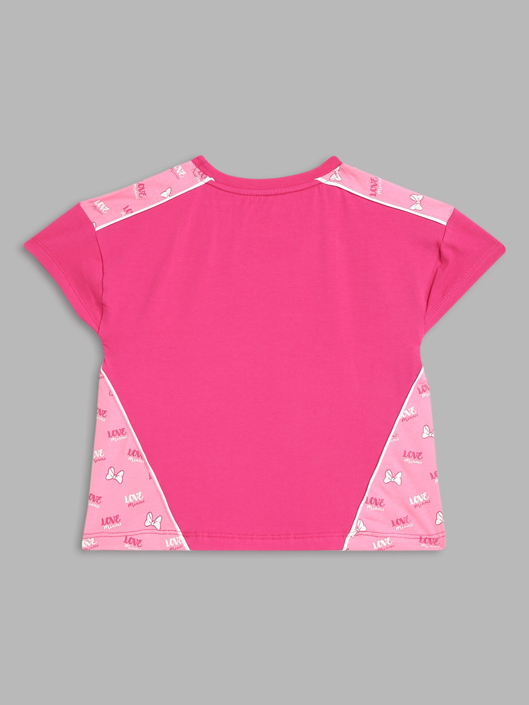 Blue Giraffe Kids Pink Printed Mickey Regular Fit T-Shirt