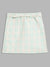 Elle Kids Girls Green Checked Regular Fit Skirt