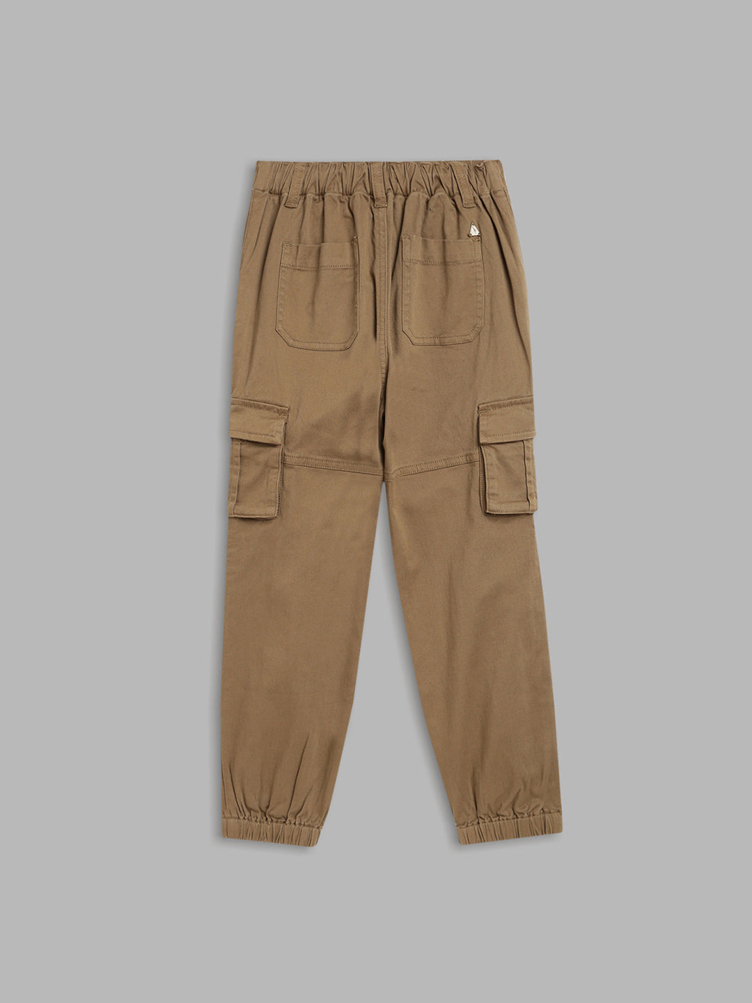 Blue Giraffe Boys Beige Solid Regular Fit Trouser