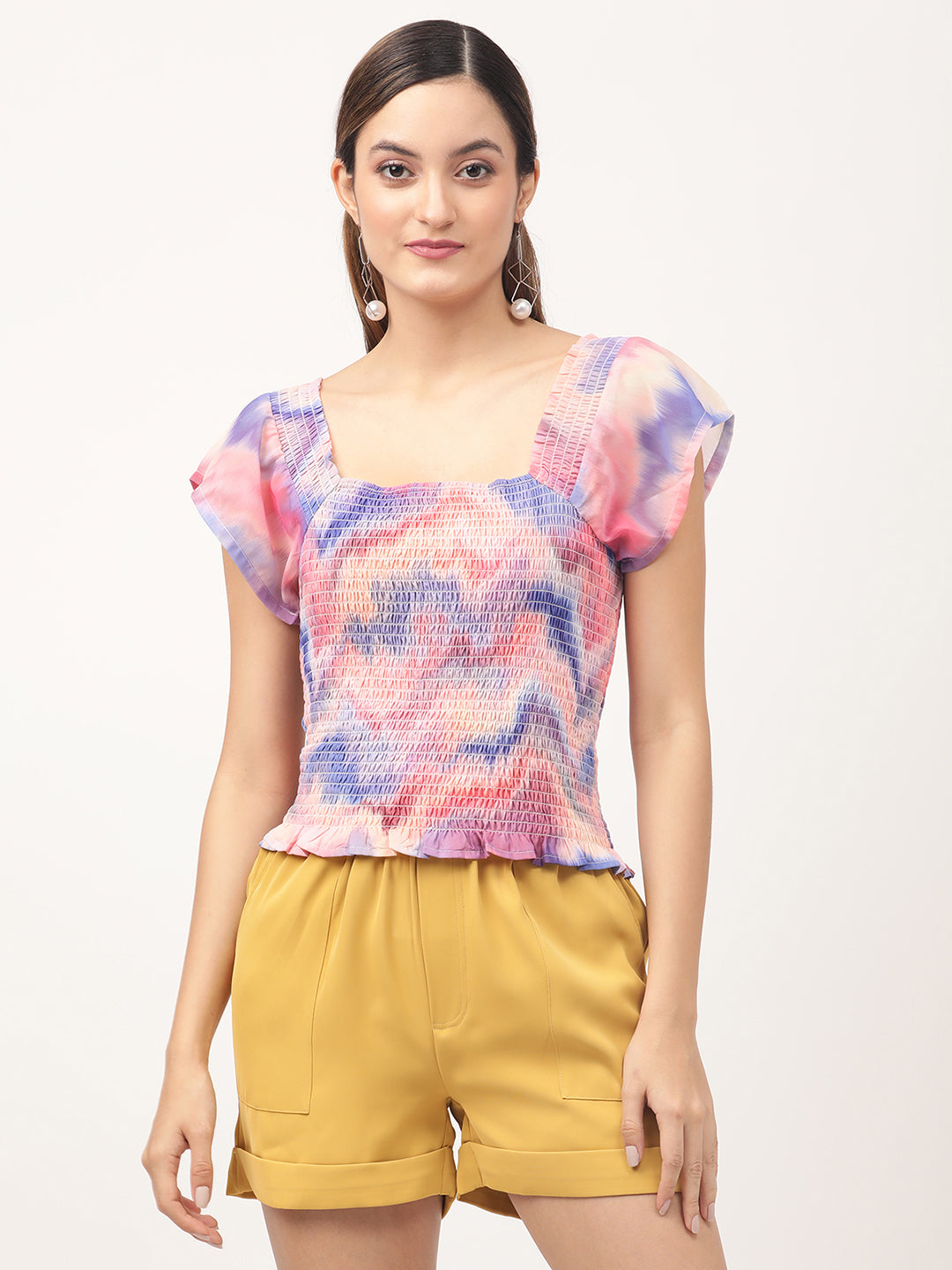 Centre Stage Women Multi Printed Square Neck Top