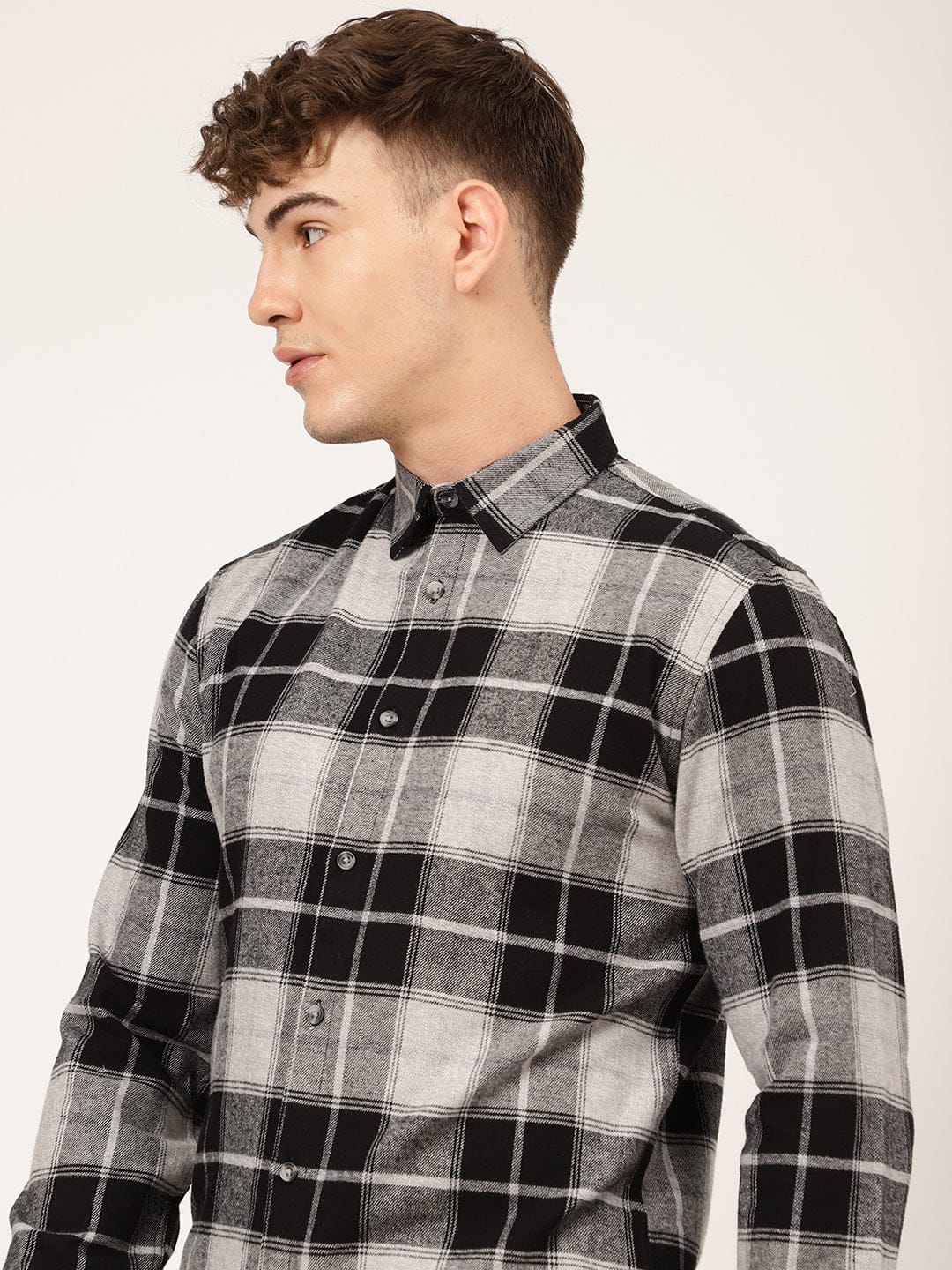 Lindbergh Men Checks Collar Shirt