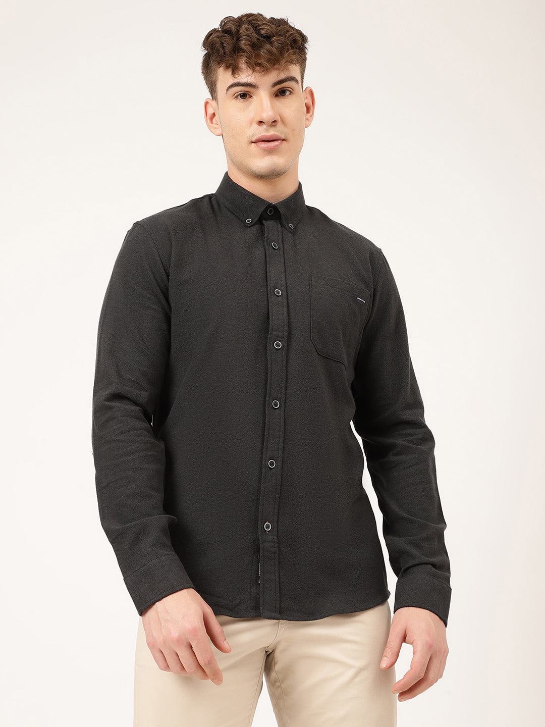 Lindbergh Men Black Solid Collar Shirt