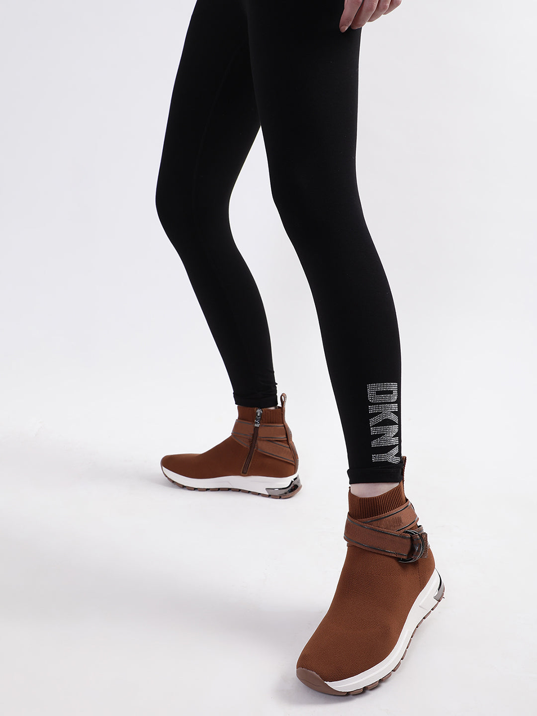 DKNY Women Black Solid Regular Fit Leggings