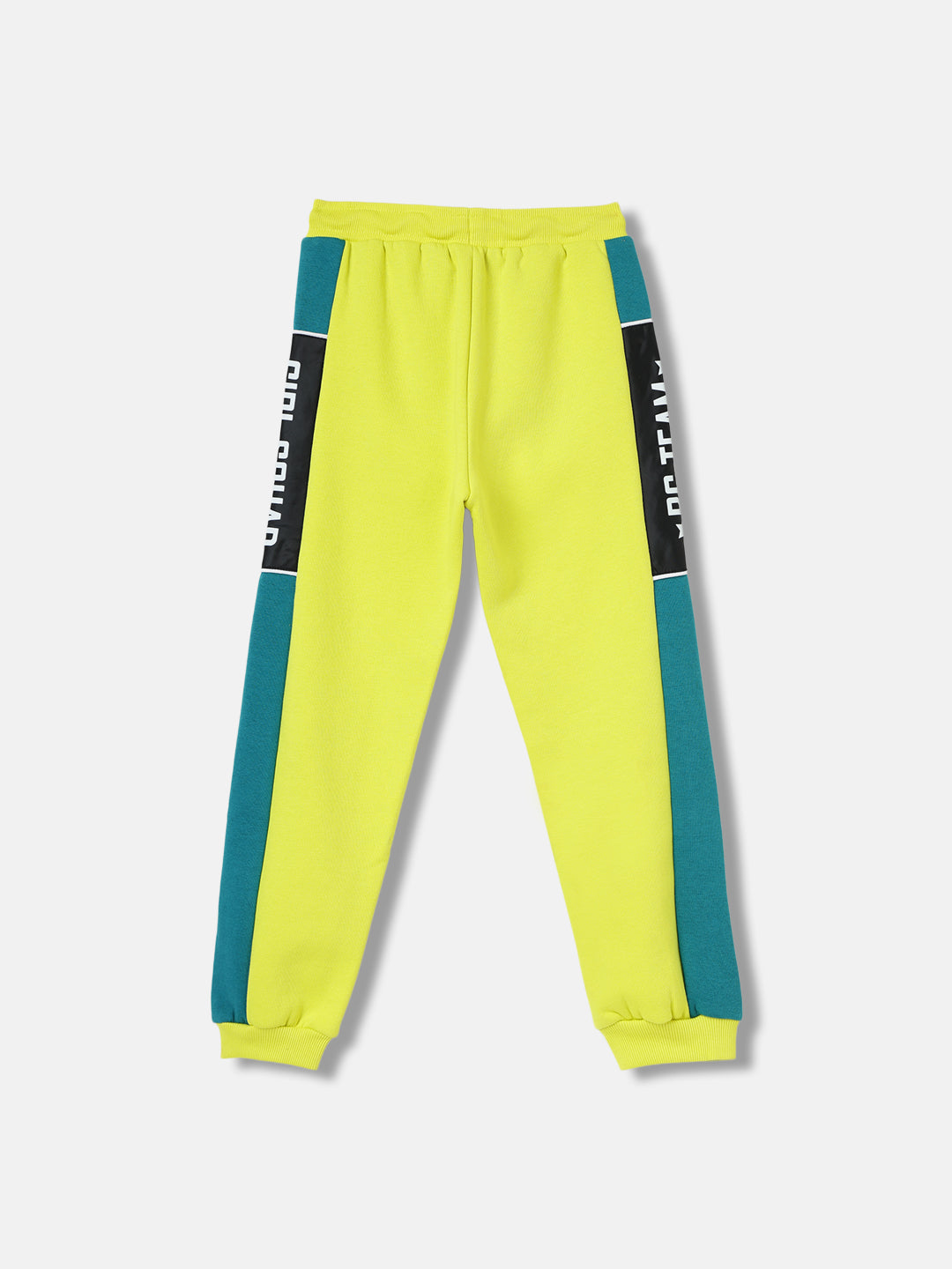 Blue Giraffe Girls Green Colour blocked Regular Fit Sweatpant