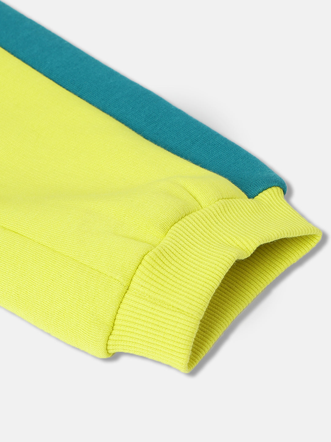 Blue Giraffe Girls Green Colour blocked Regular Fit Sweatpant