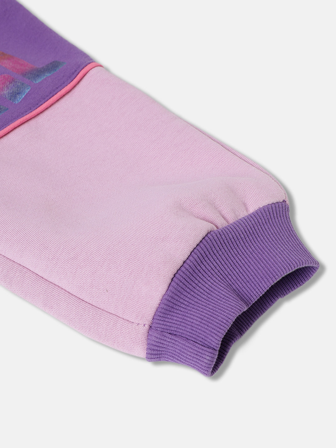 Elle Kids Girls Purple Colour blocked Regular Fit Sweatpant