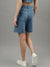 Iconic Women Blue Solid Regular Fit Shorts