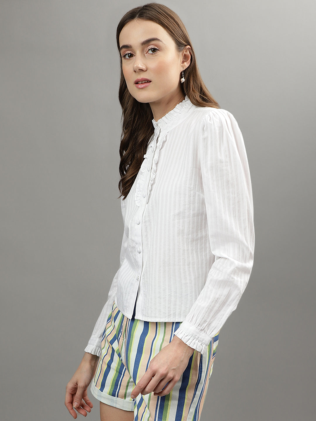 Iconic White Striped Regular Fit Shirt