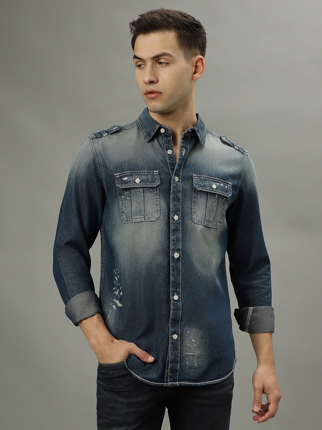 Iconic Blue Regular Fit Shirt