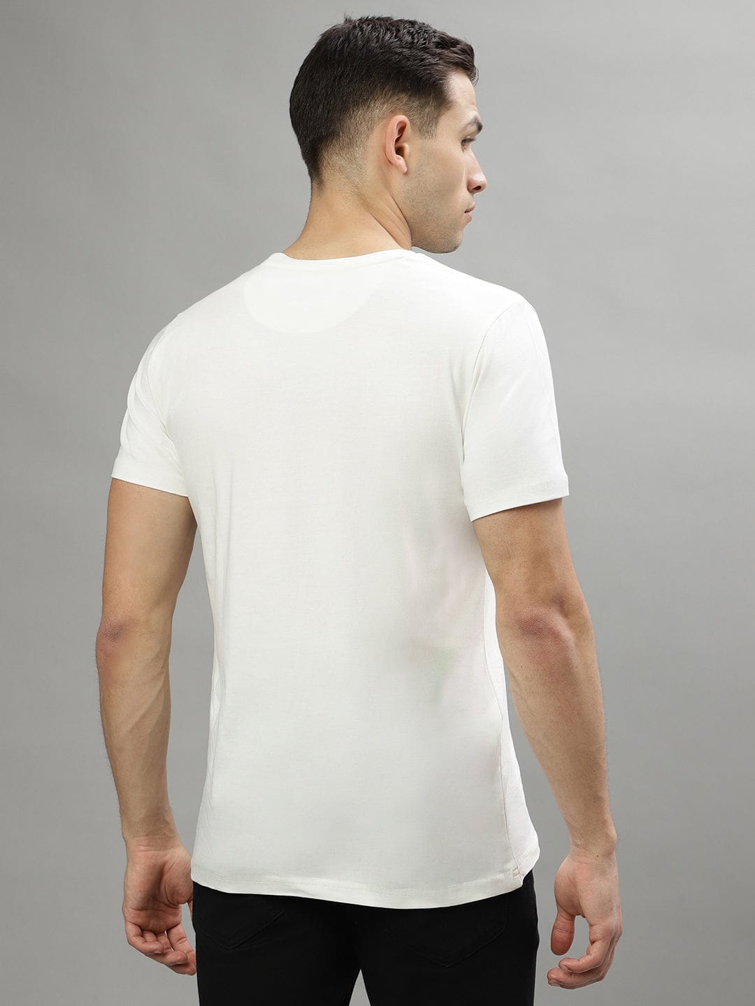 Iconic Men White Crew Neck Tshirt