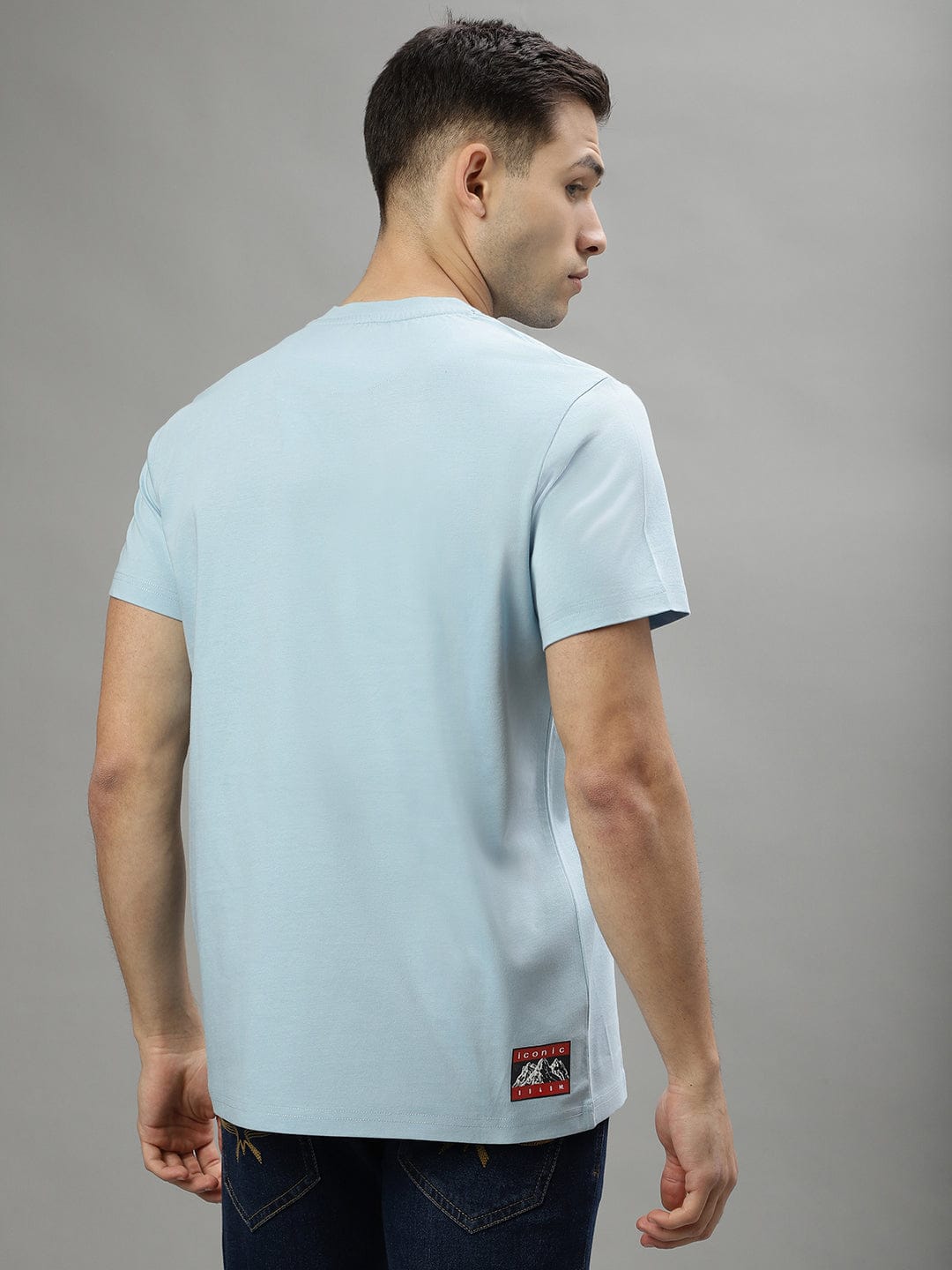 Iconic Men Blue Crew Neck Tshirt