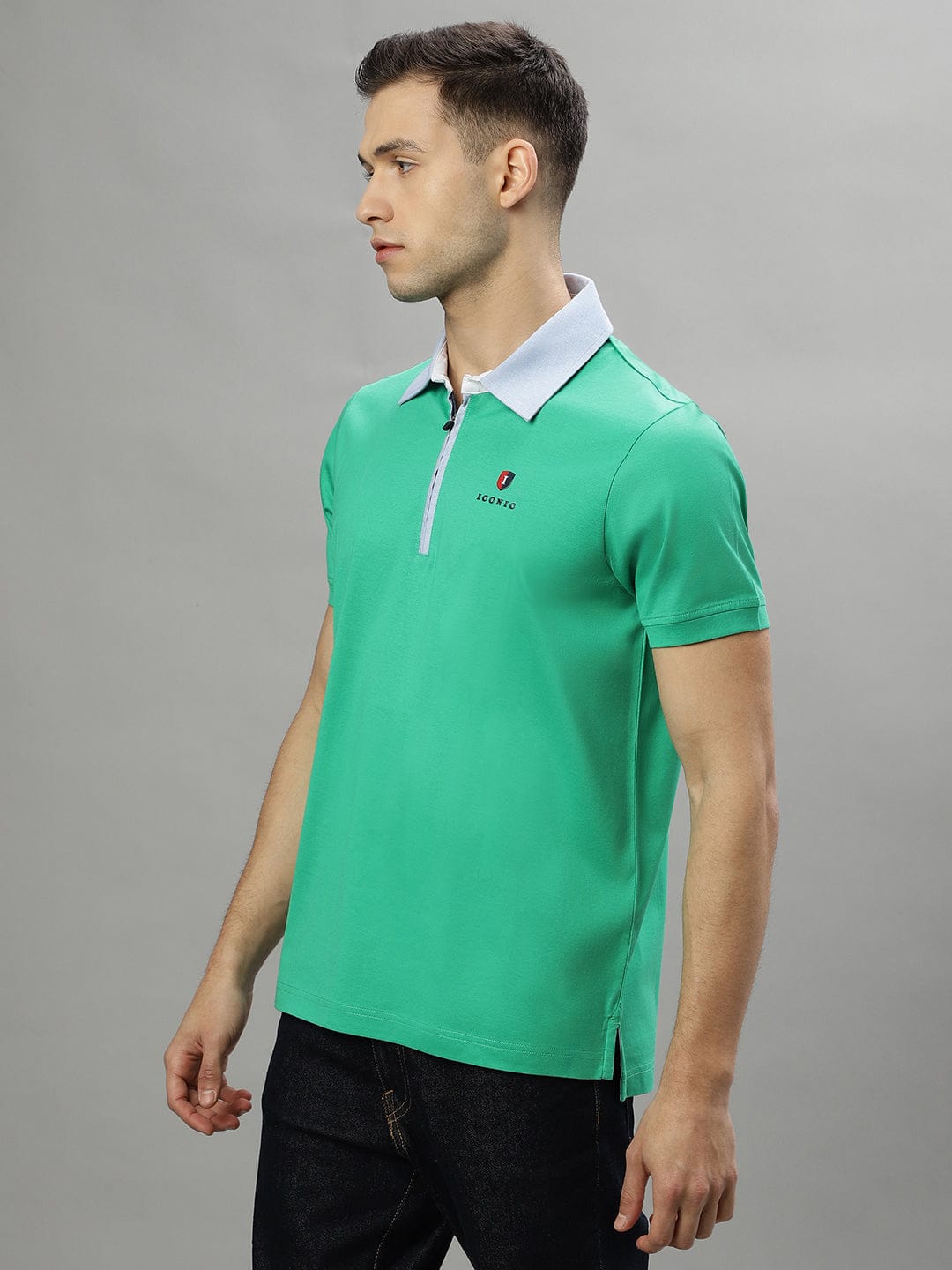 Iconic Men Green Polo Tshirt