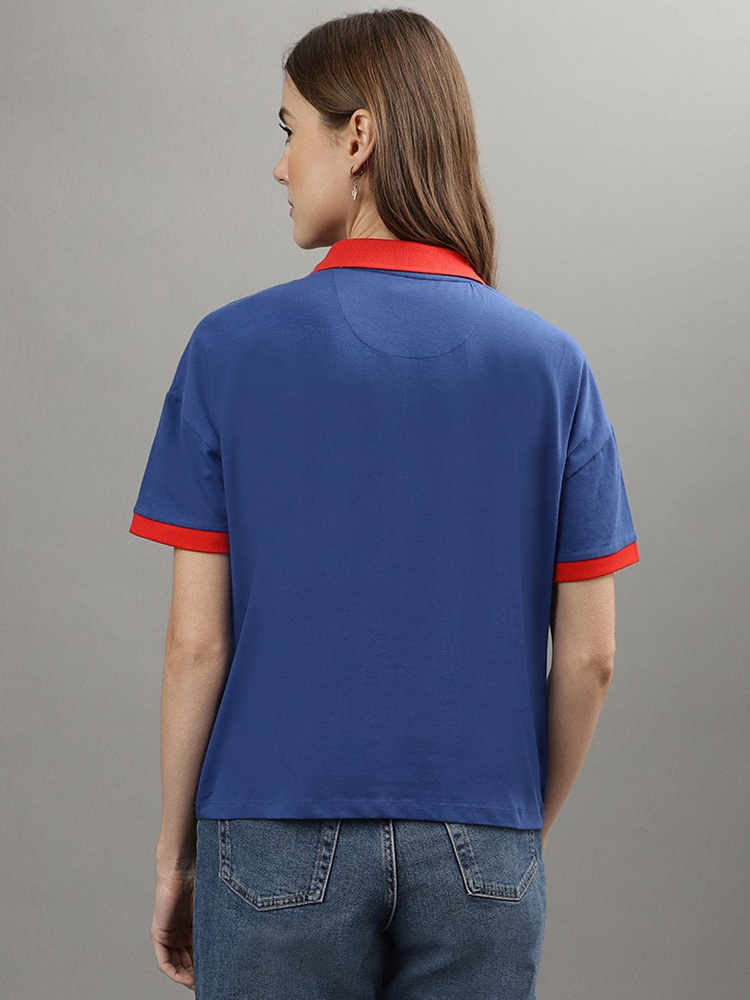Iconic Women Blue Polo Tshirt