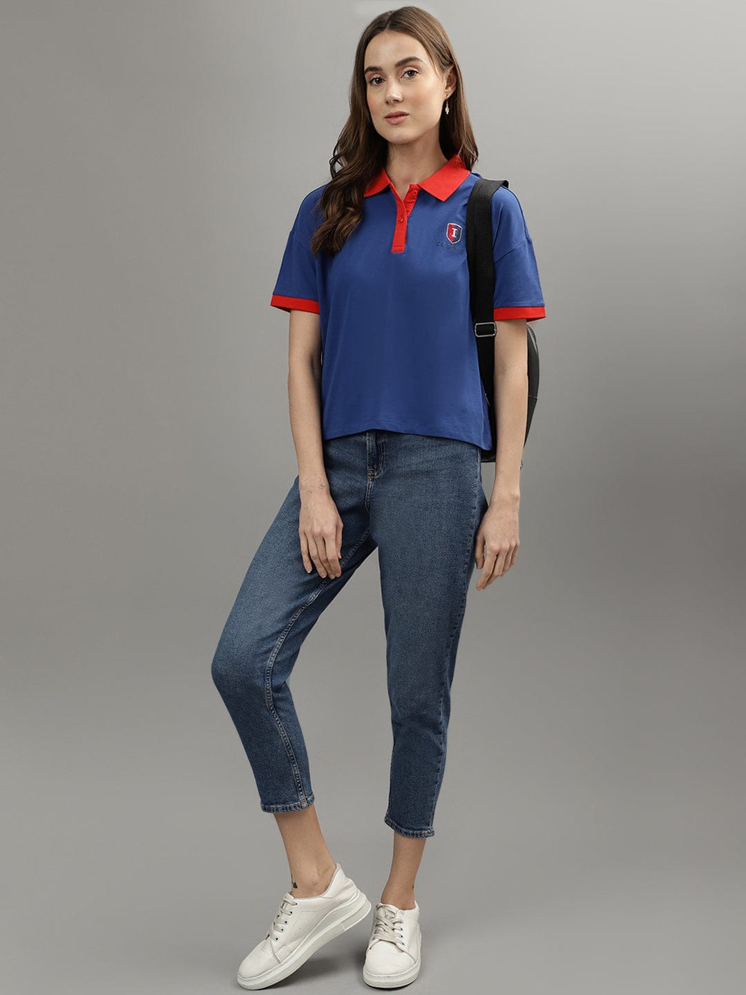 Iconic Women Blue Polo Tshirt
