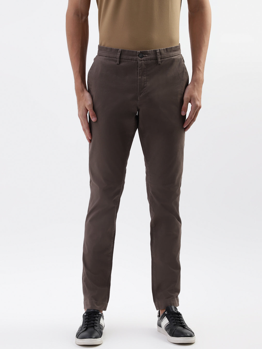 Bruun & Stengade Men Green Solid Slim Fit Trouser