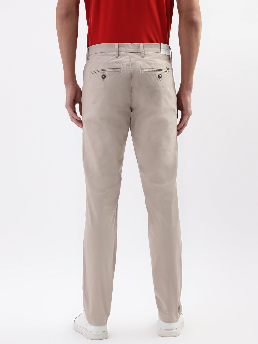 Bruun & Stengade Men Beige Solid Slim Fit Trouser