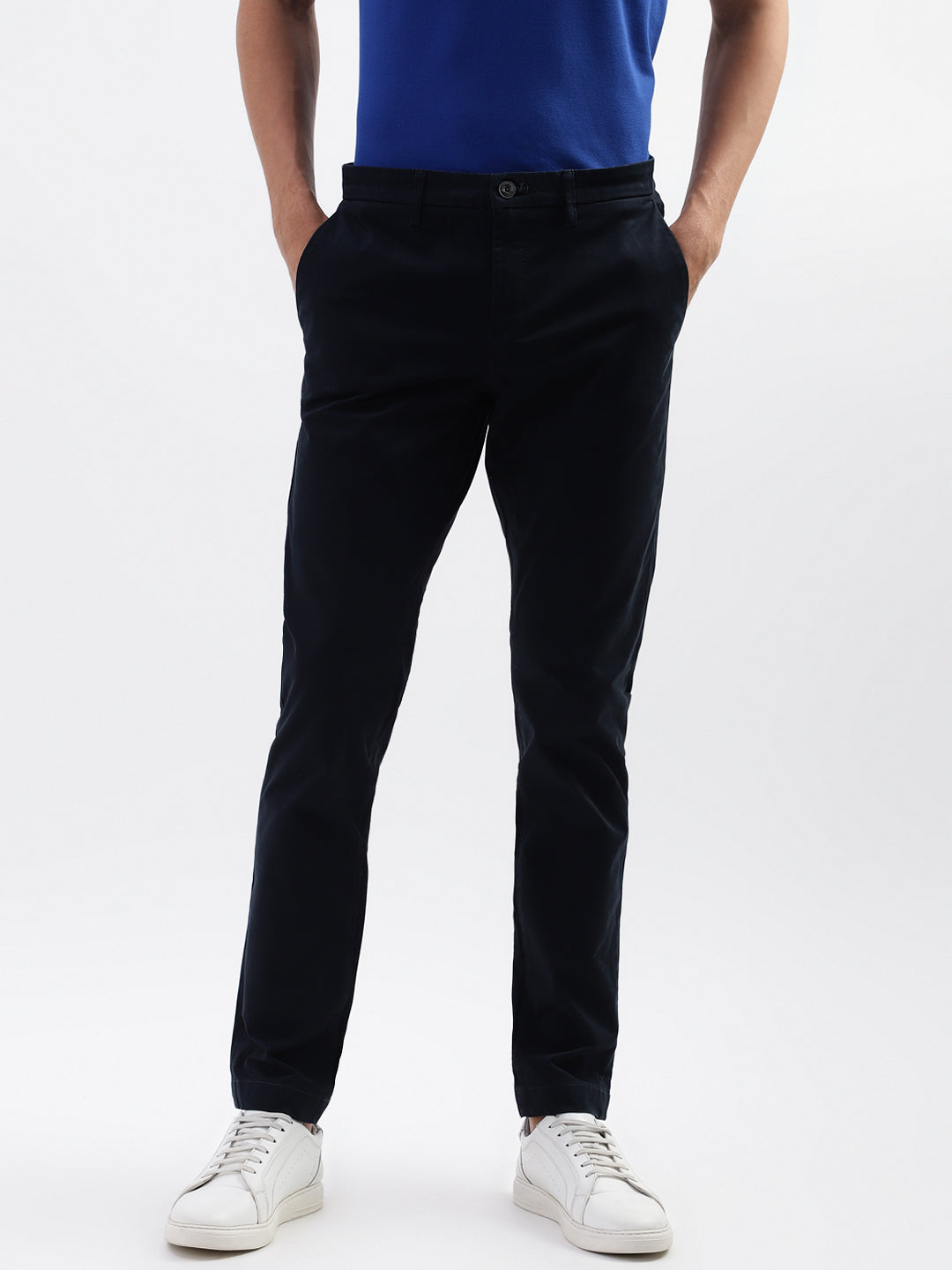 Bruun & Stengade Men Blue Solid Slim Fit Trouser