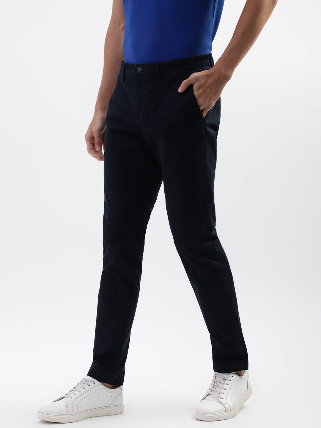 Bruun & Stengade Men Blue Solid Slim Fit Trouser