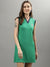 Iconic Women Green Solid V Neck Dress
