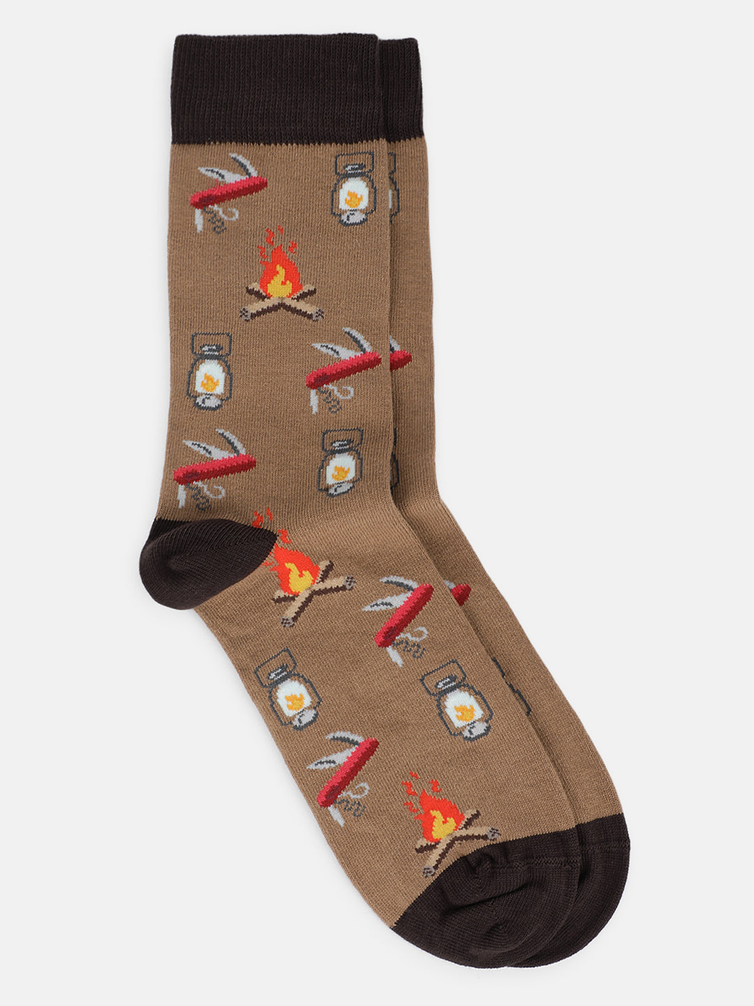 Lindbergh Men Beige Printed Socks
