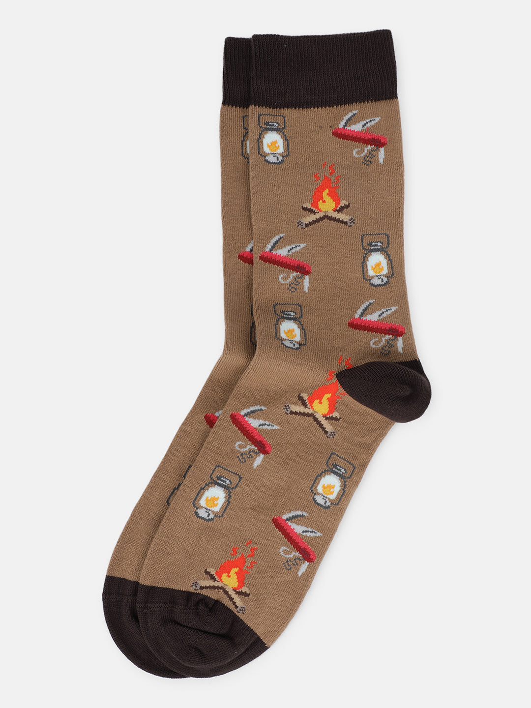 Lindbergh Men Beige Printed Socks