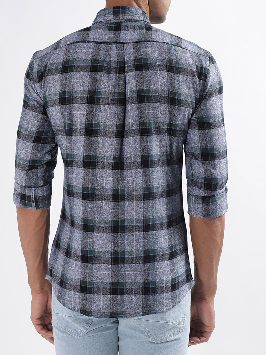 Lindbergh Green Checked Slim Fit Shirt