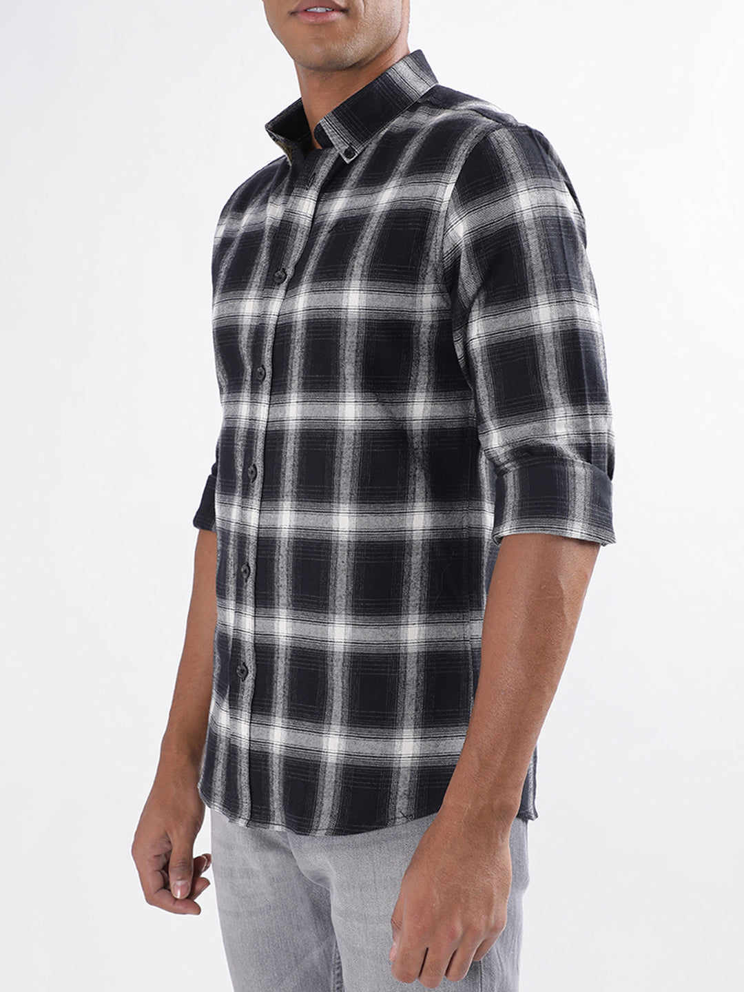 Lindbergh Black Checked Relaxed Fit Shirt