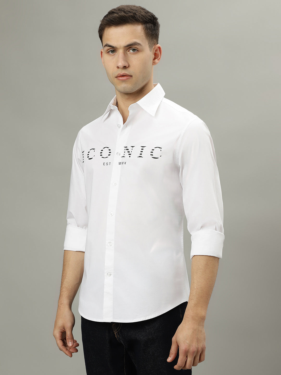 Iconic White Logo Slim Fit Shirt