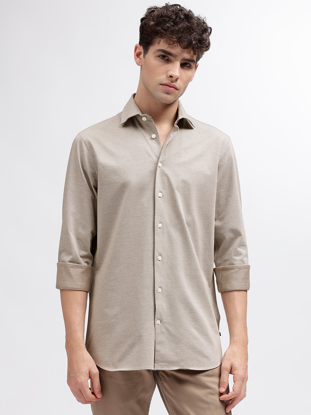 Matinique Beige Regular Fit Placket Shirt