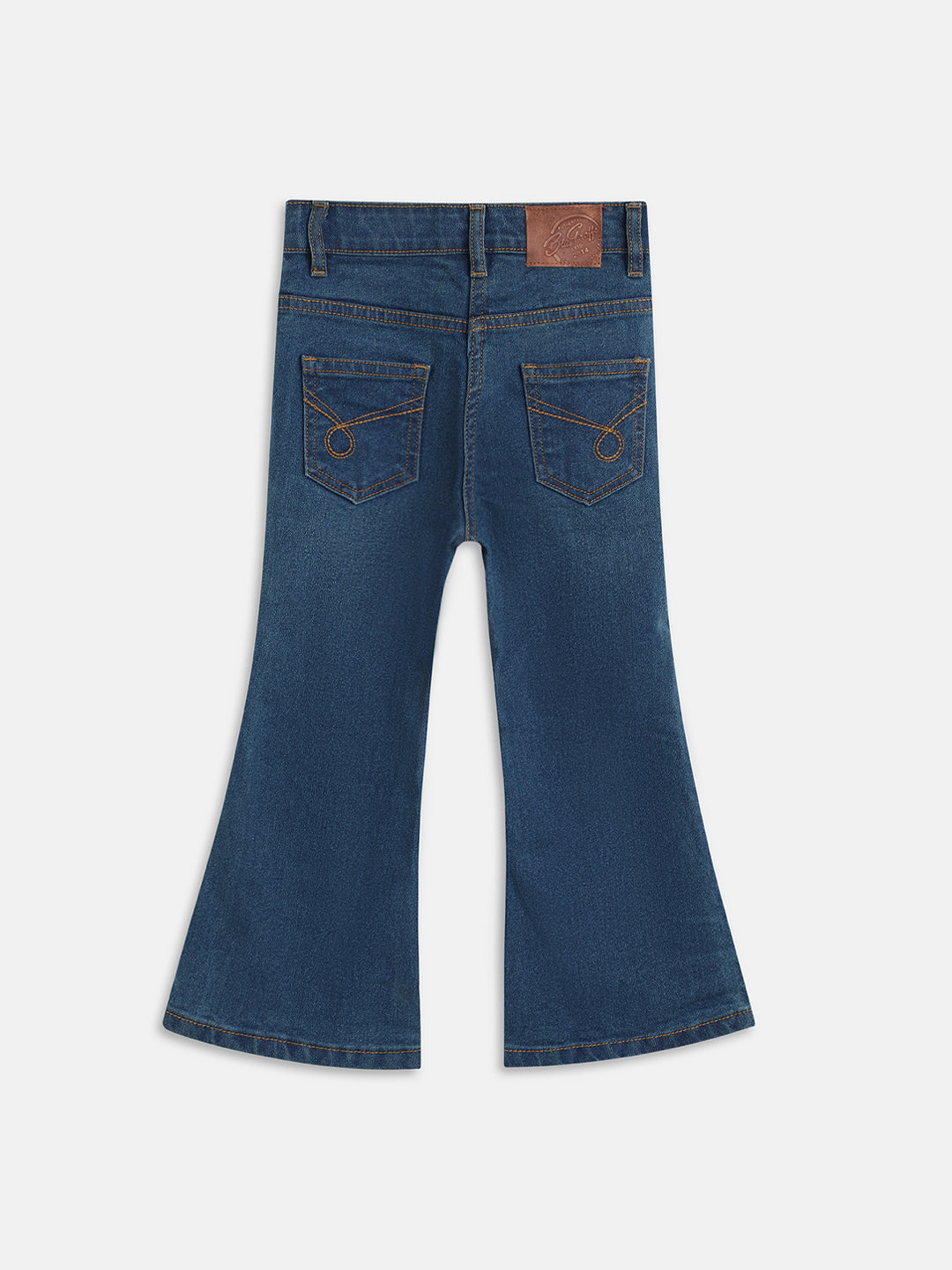 Blue Giraffe Girls Blue Washed Regular Fit Jeans