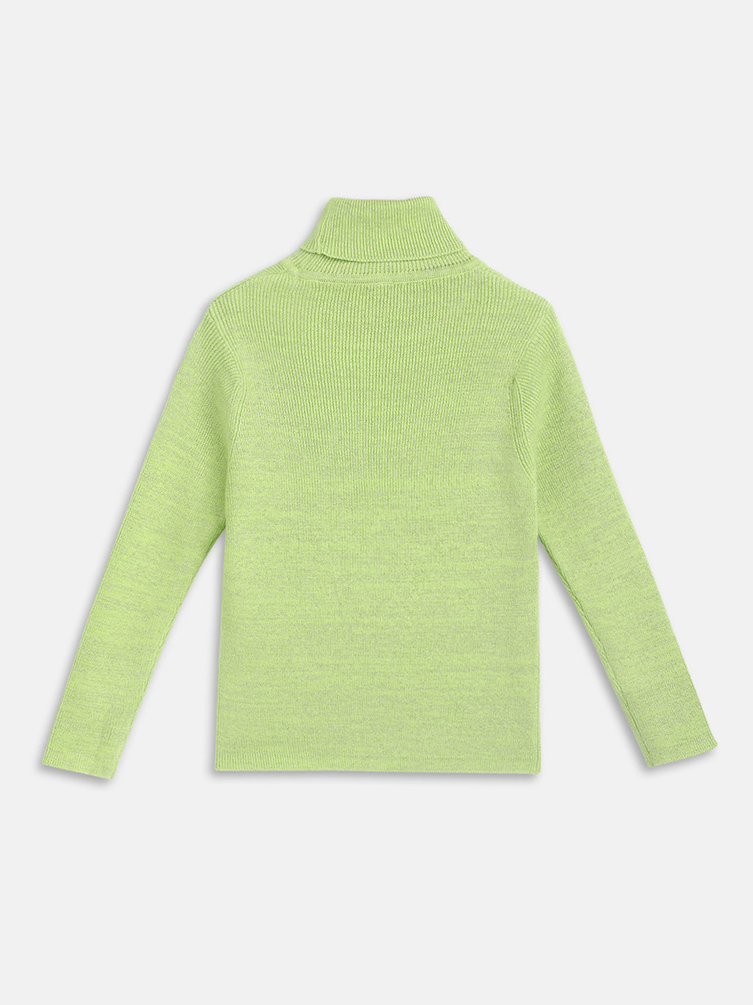 Blue Giraffe Girls Green Solid Turtle Neck Sweater