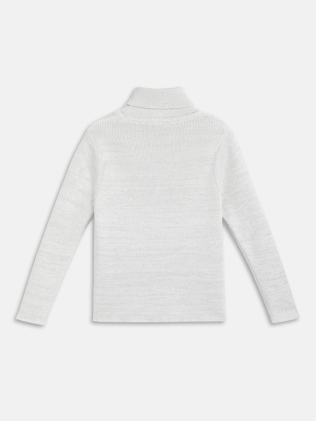 Blue Giraffe Girls White Solid Turtle Neck Sweater