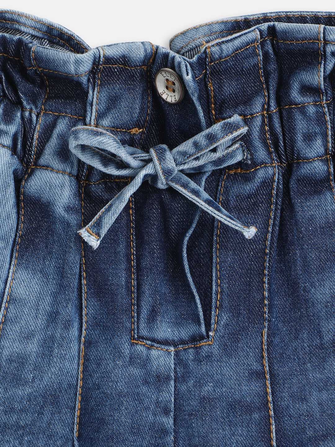 Elle Kids Girls Blue Solid Slouch Fit Jeans