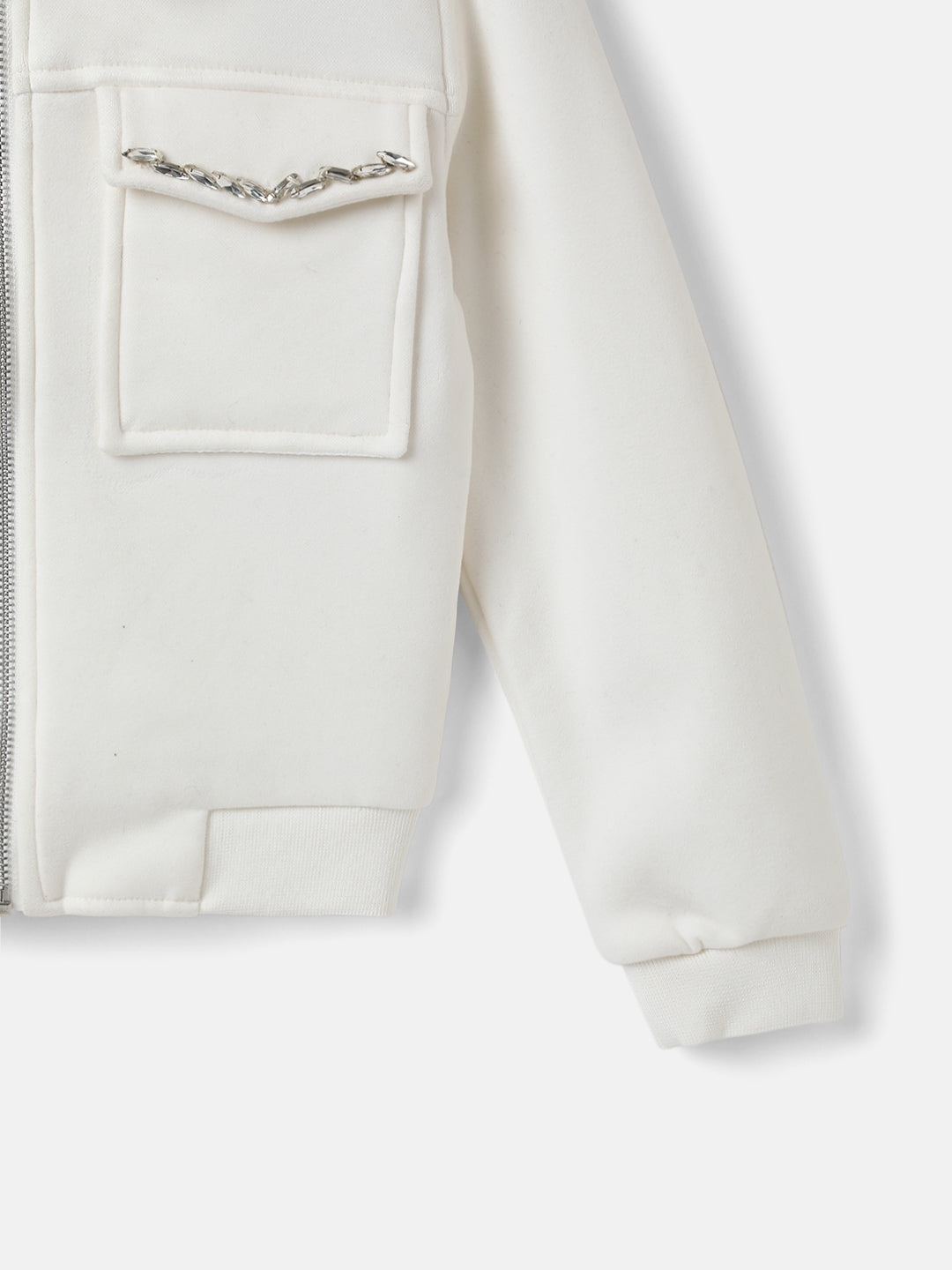 Elle Girls Solid Shirt Collar Full Sleeves Jacket