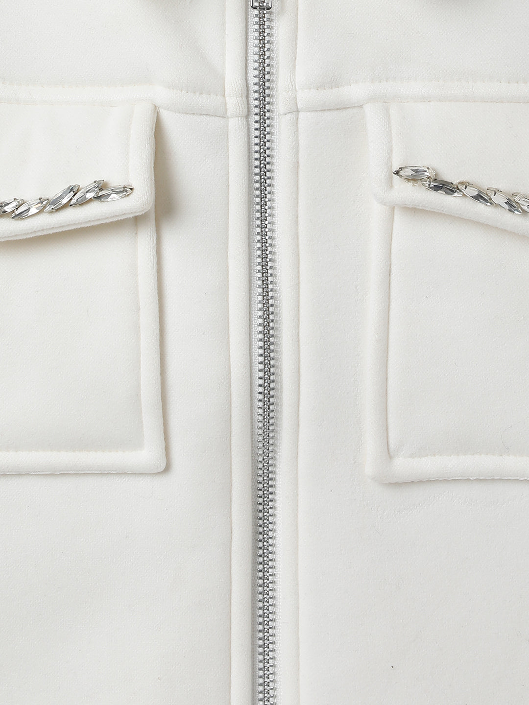 Elle Girls Solid Shirt Collar Full Sleeves Jacket