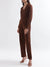 Centre Stage Women Brown Solid V Neck Jumpsuit
