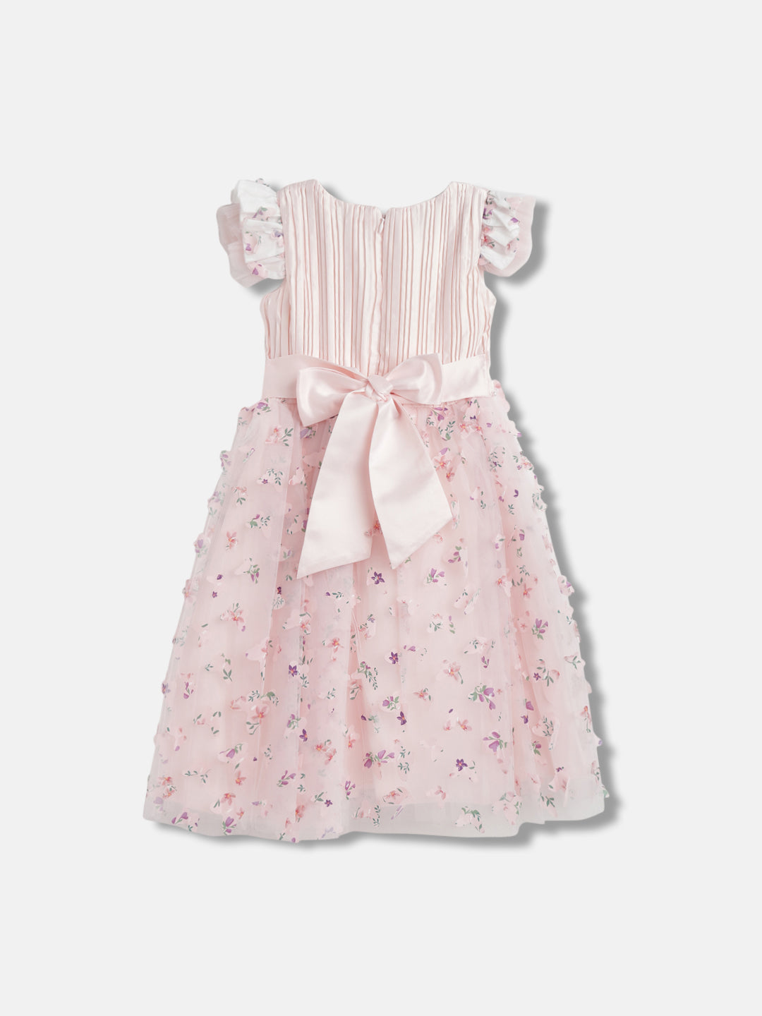 Blue Giraffe Girls Pink Printed Round Neck Dress