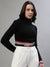 Iconic Women Black Solid Round Neck Sweater