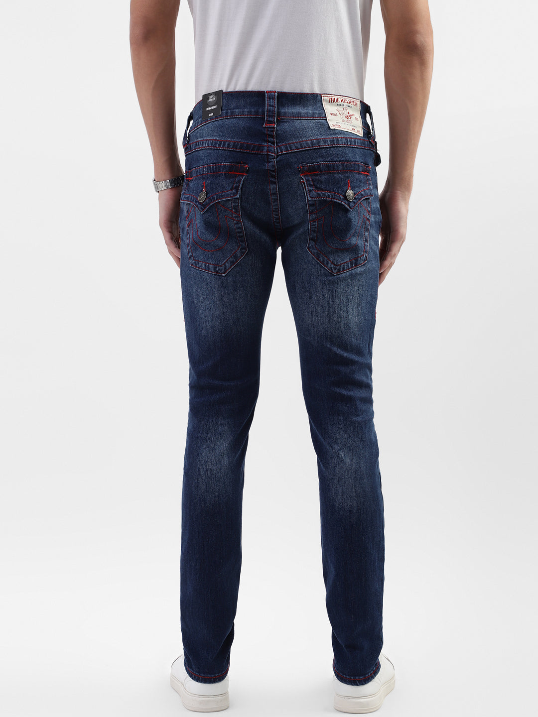 True Religion Men Blue Washed Skinny Jeans