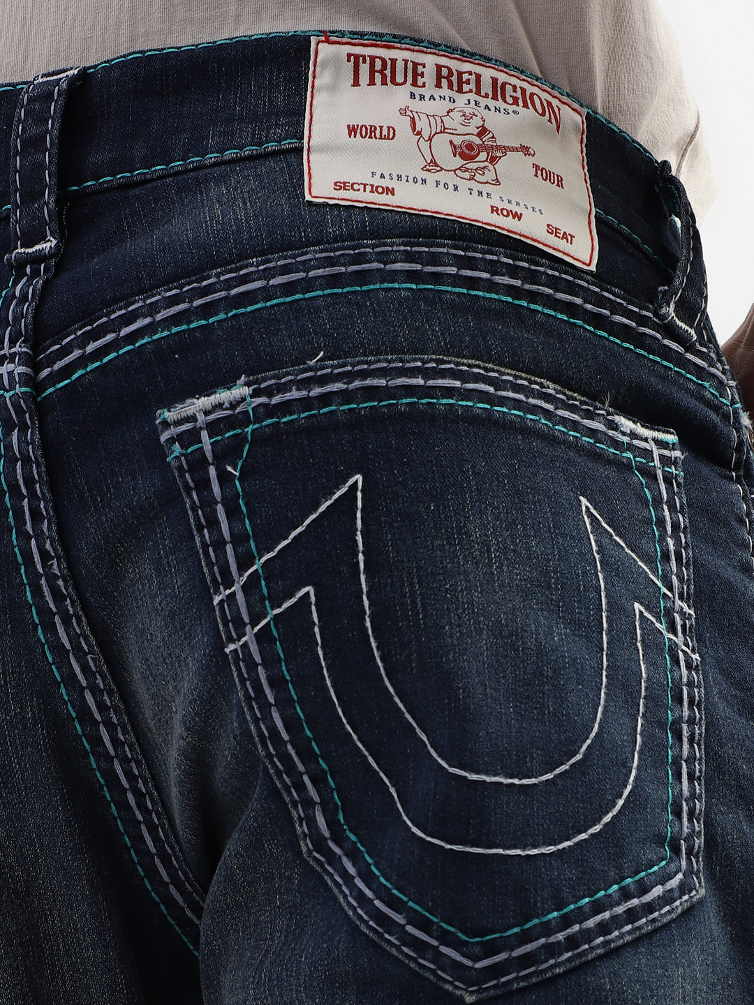 True Religion Men Blue Washed Skinny Jeans