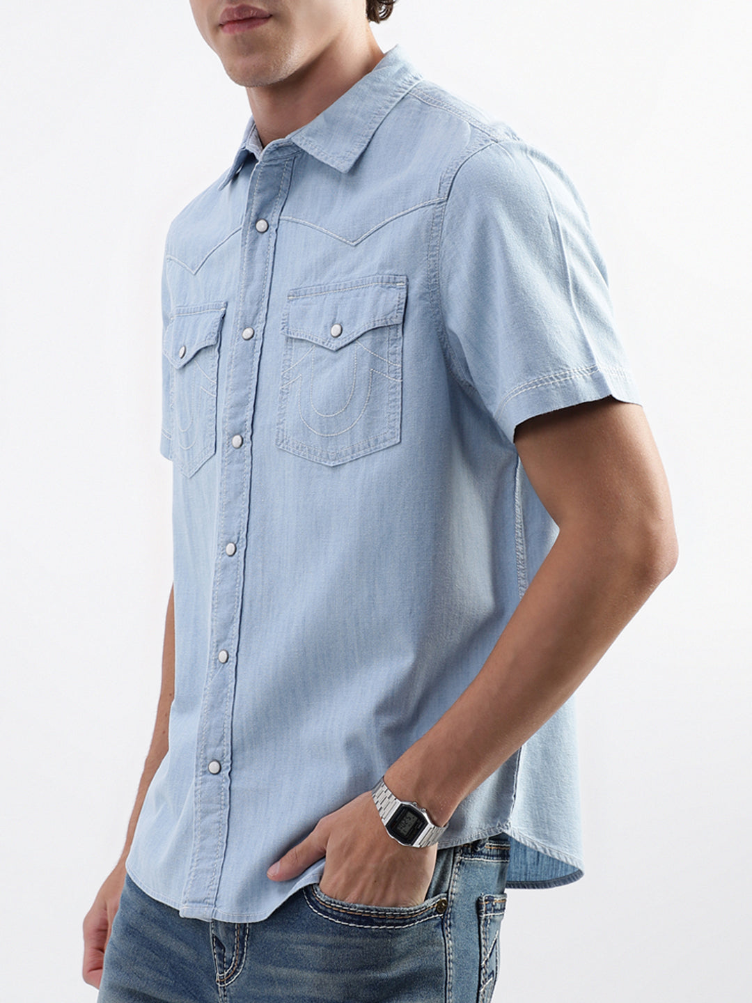 True Religion Blue Regular Fit Shirt