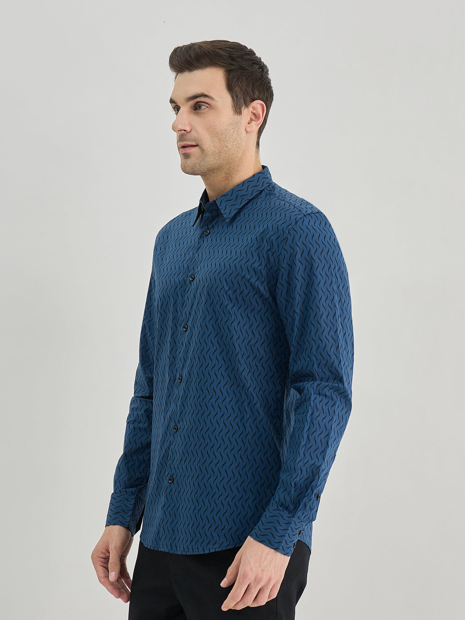 Antony Morato Men Blue Collar Shirt