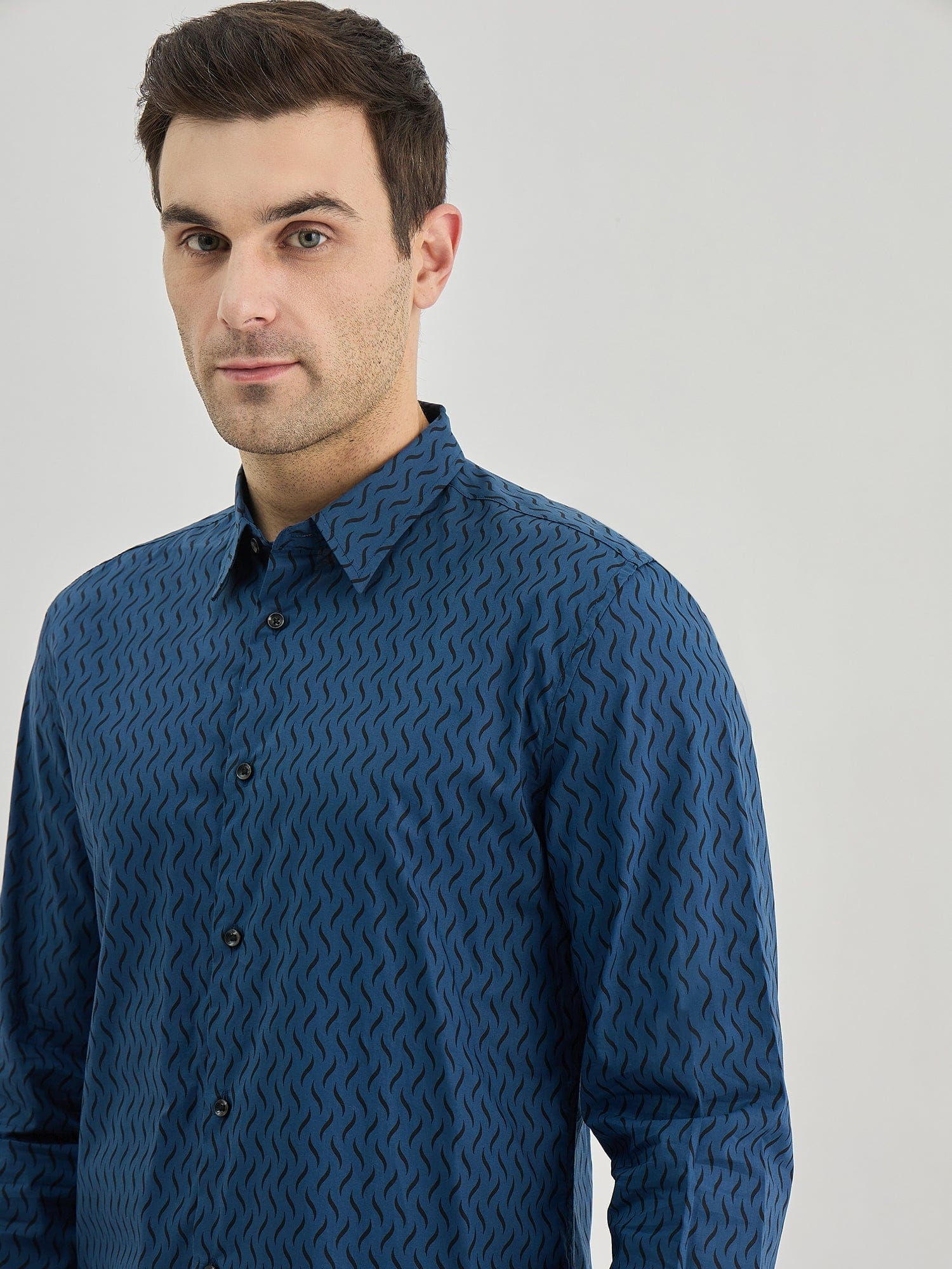 Antony Morato Men Blue Collar Shirt