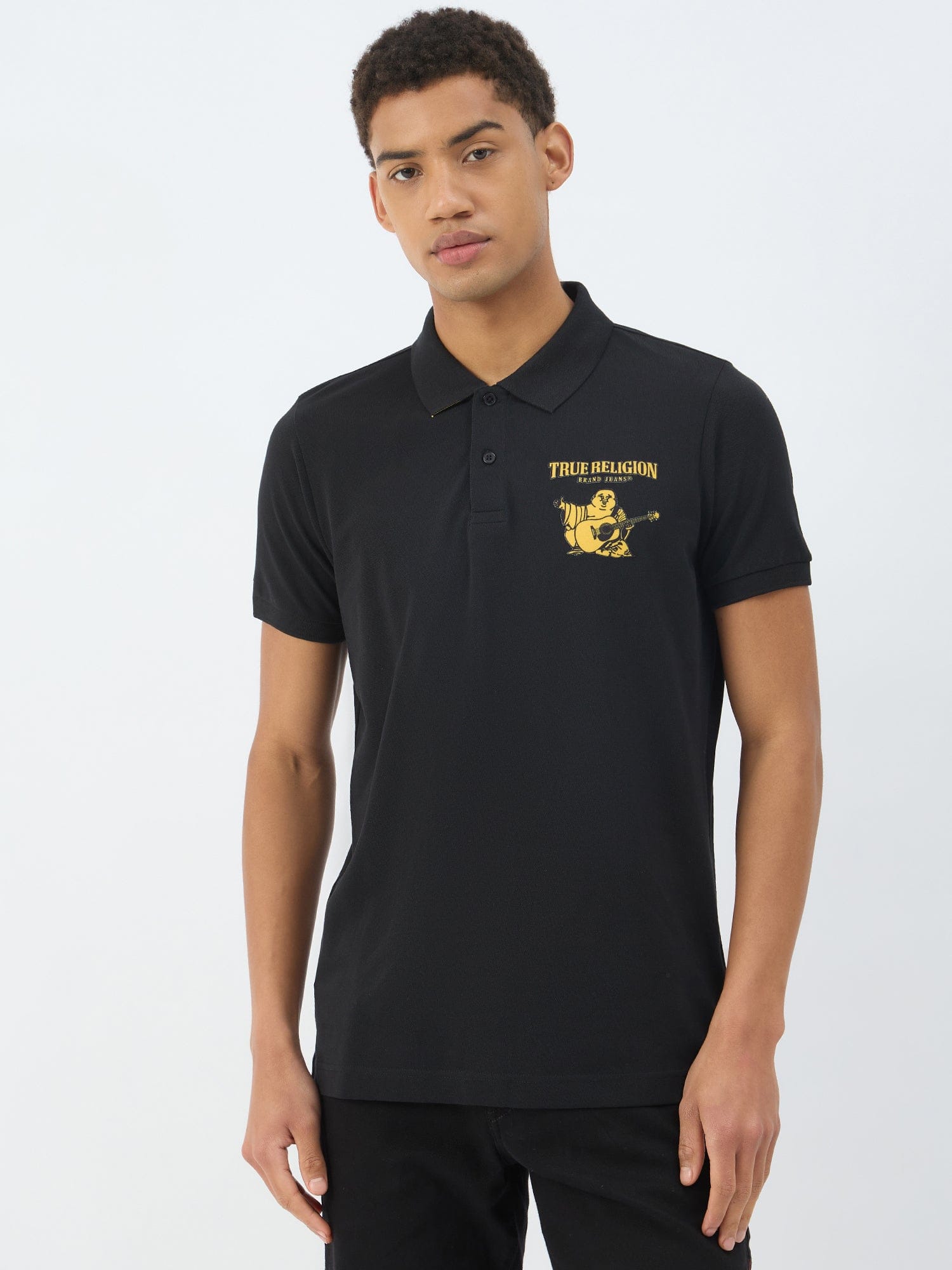 True Religion Men Black Polo Tshirt